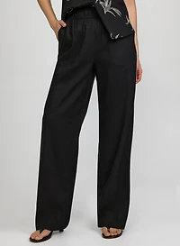 Linen-Blend Wide-Leg Pants