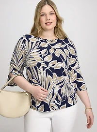 Haut à motif de feuilles