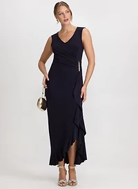 Robe asymétrique à volants