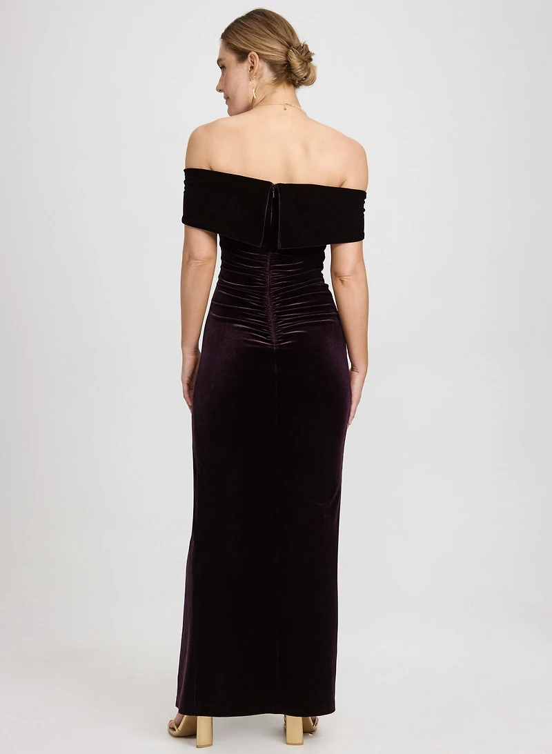 Velvet Off-Shoulder Dress