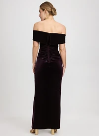 Velvet Off-Shoulder Dress
