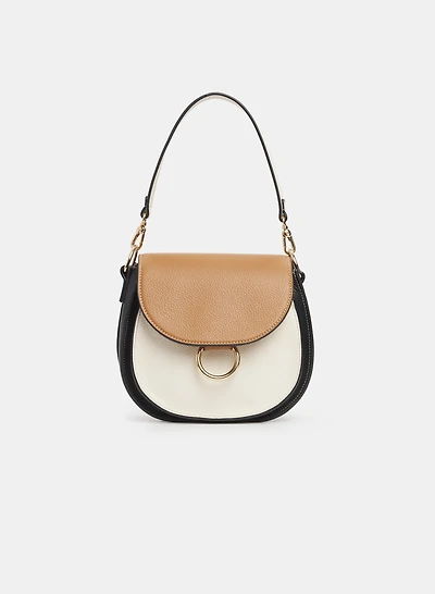 Colour Block Saddle Bag
