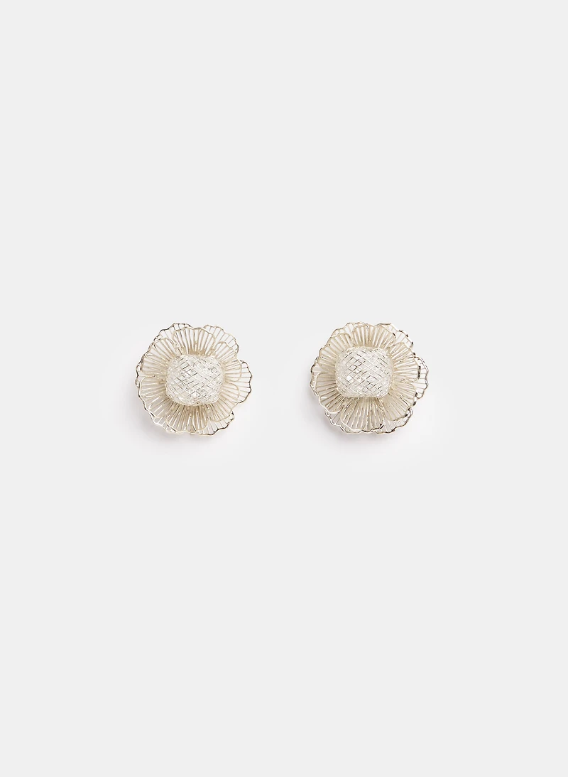 Boucles d'oreilles florales en laiton