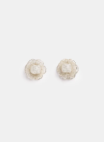 Boucles d'oreilles florales en laiton