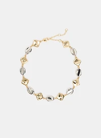 Collier géométrique à deux tons