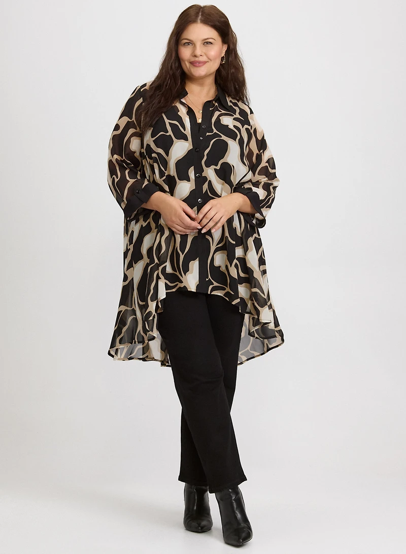 Blouse abstraite en chiffon
