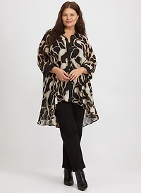 Blouse abstraite en chiffon