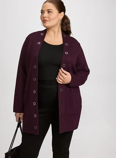 Grommet Detail Cardigan