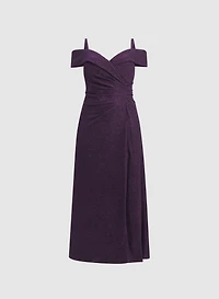 Glitter Knit Cold-Shoulder Dress