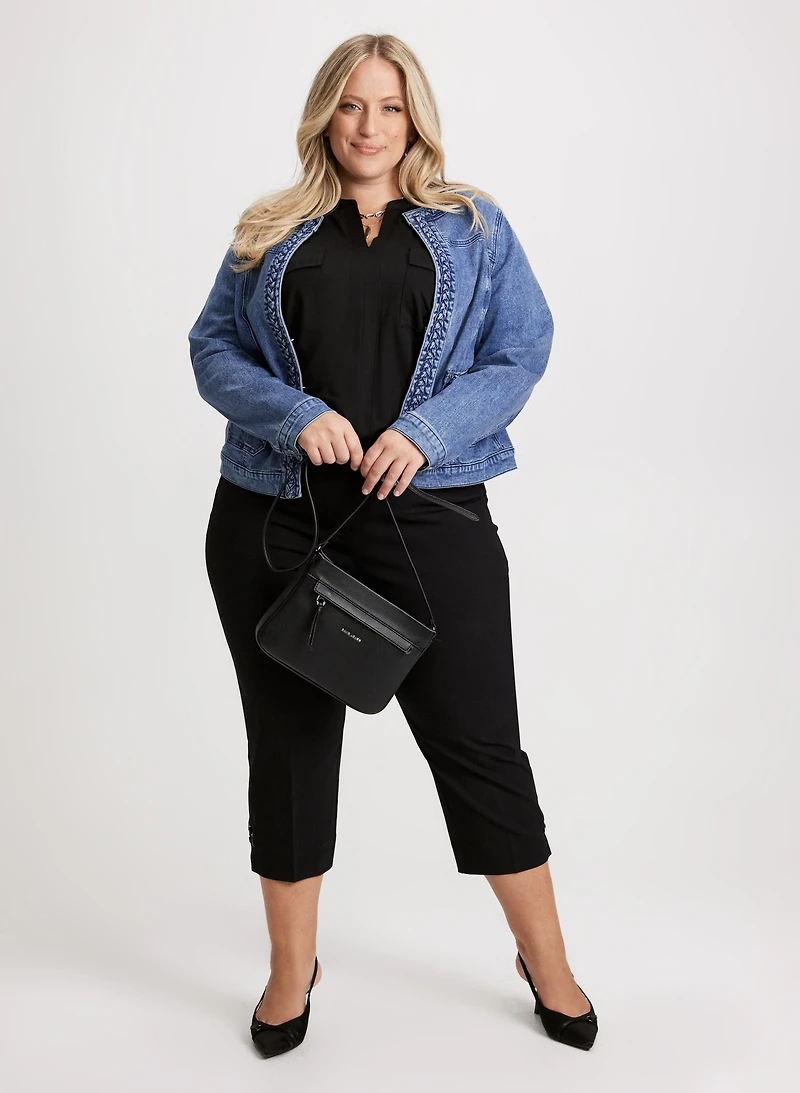 Veste en denim et capri en bengaline