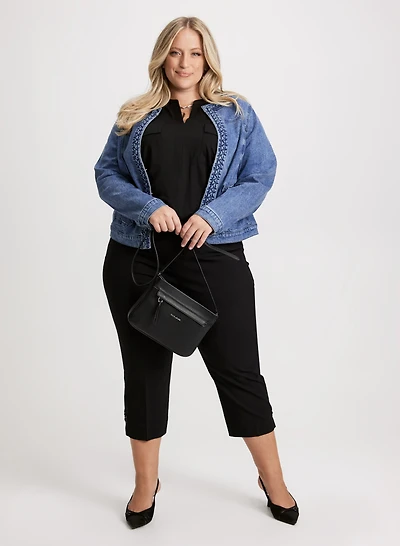 Veste en denim et capri en bengaline