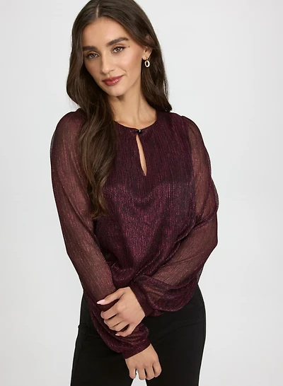 Crinkle Lurex Blouse