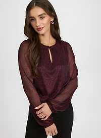 Crinkle Lurex Blouse