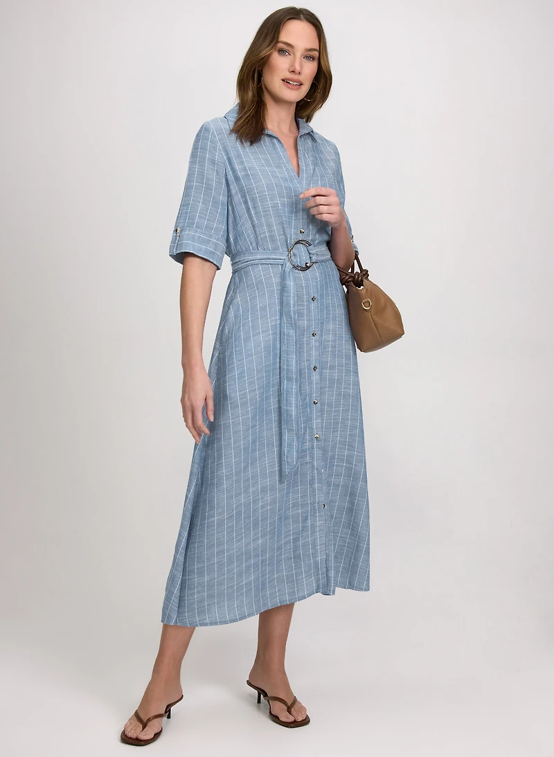 Robe chemisier à rayures