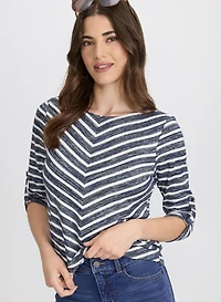 Stripe 3/4 Sleeve Top