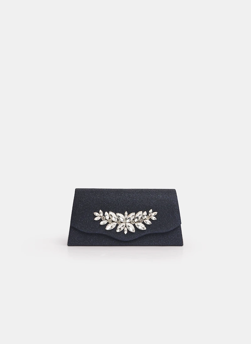 Pochette à rabat à cristaux
