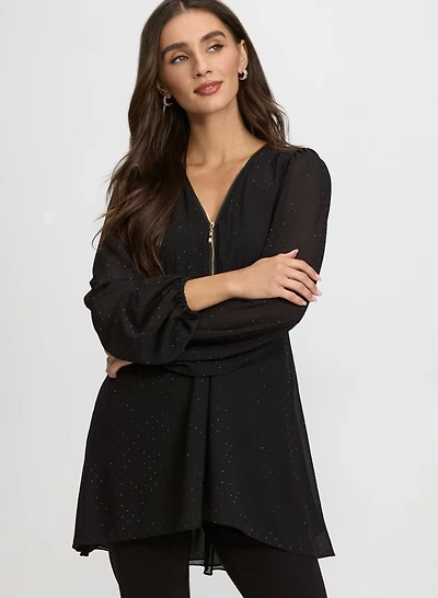 Rhinestone Chiffon Blouse