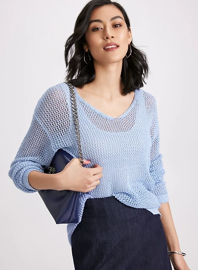 Pull en tricot ajouré