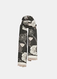 Foulard réversible à motif floral