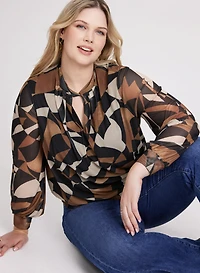 Geometric Twist-Neck Top