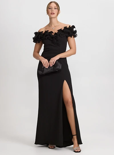 Ruffle Off-The-Shoulder Dress