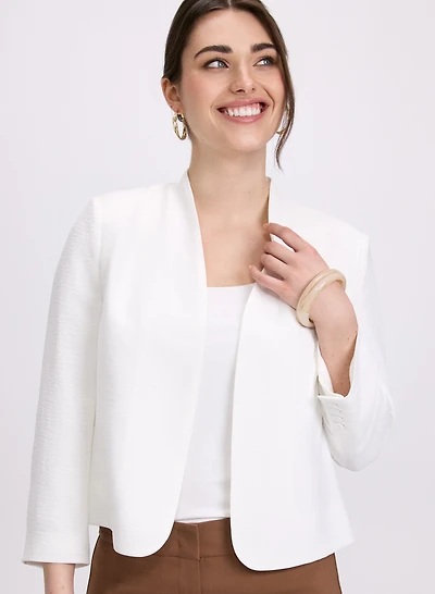 Blazer court sans col