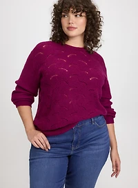Open Knit Metallic Sweater