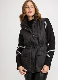 Quilted Drawstring Waist Vest