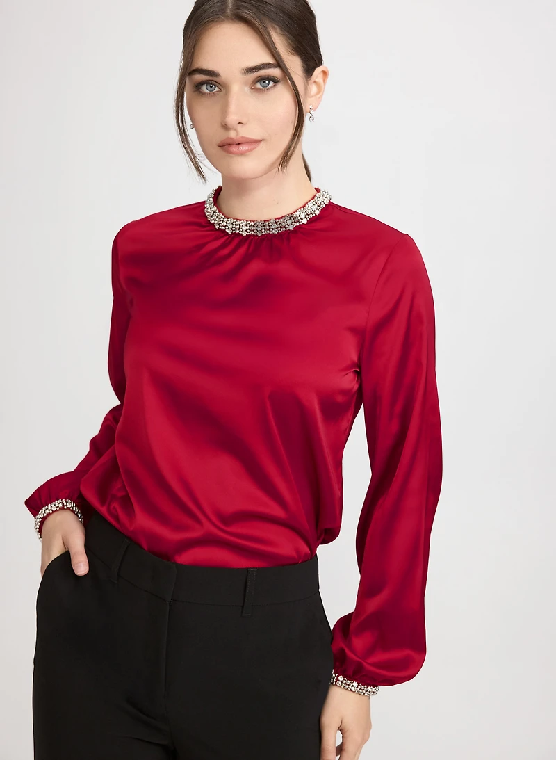 Rhinestone Detail Blouse