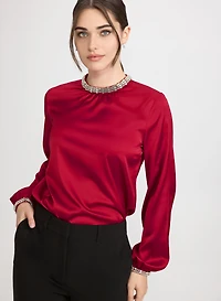 Rhinestone Detail Blouse