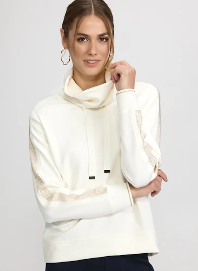 Rhinestone Trim Scuba Top