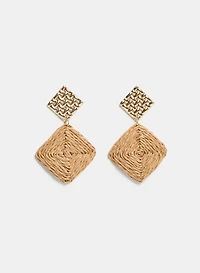 Square Raffia Earrings