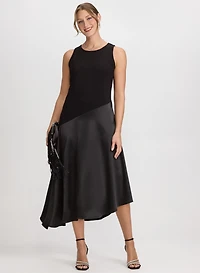 Robe bimatière asymétrique