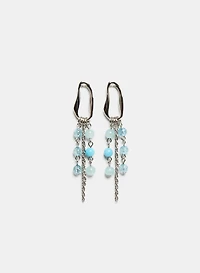 Beaded Multi-Strand Chandelier Earrings