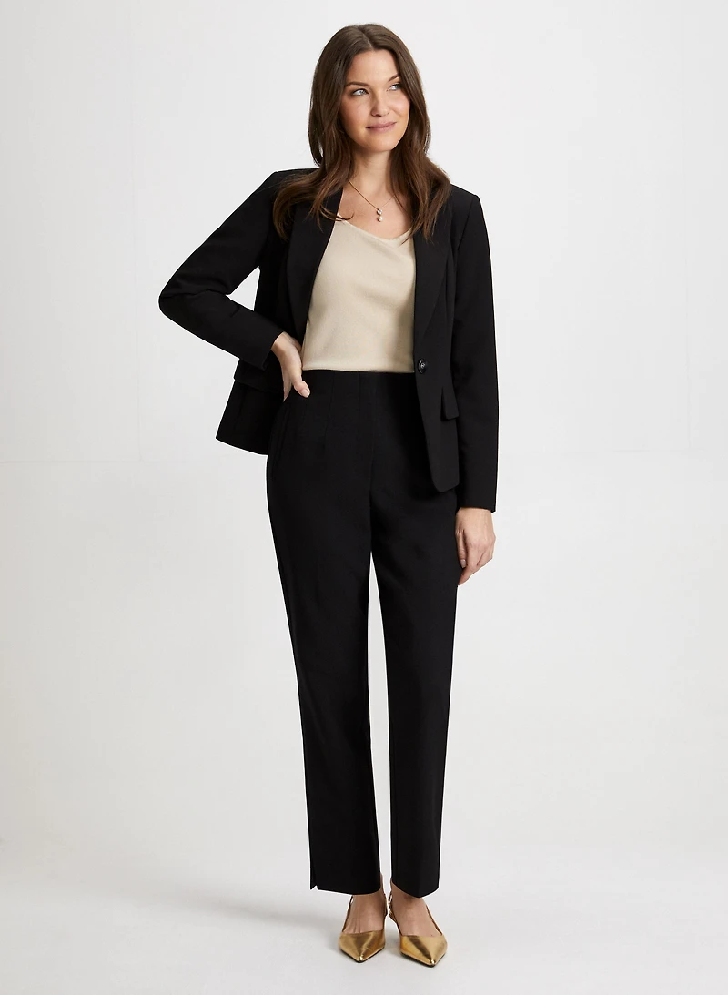 Veste à col cranté et pantalon à jambe droite