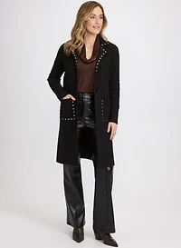 Vegan Leather Flare-Leg Pants