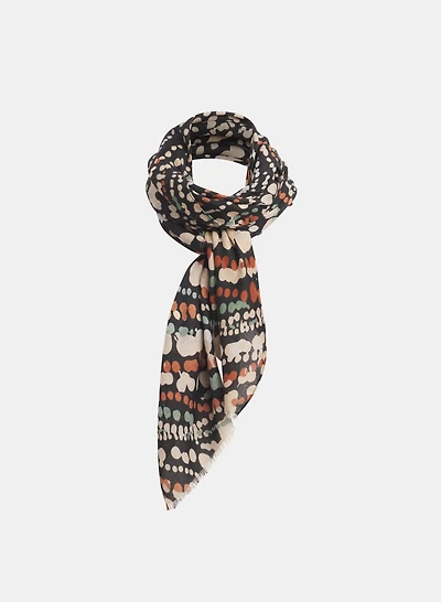 Foiled Abstract Dot Print Scarf