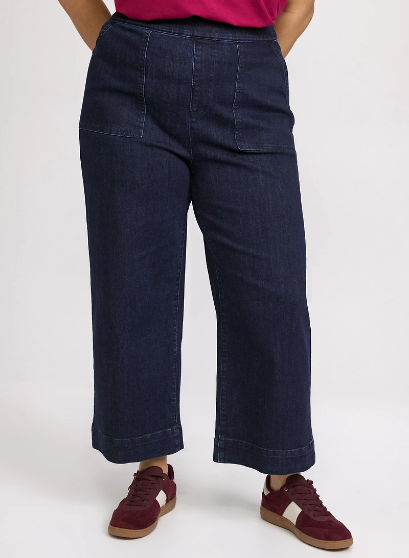 Capri à jambe large en denim