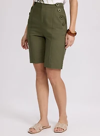 Linen-Blend Bermuda Shorts