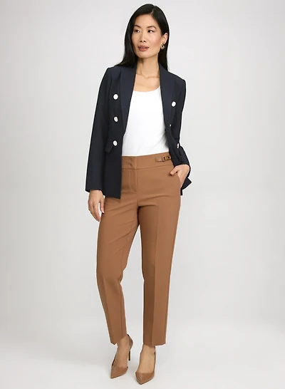 Button Detail Blazer & Slim-Leg Pants
