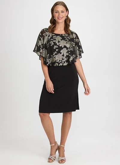 Robe à effet superposé floral métallique