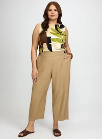 Art Deco Print Top & Pull-On Capris