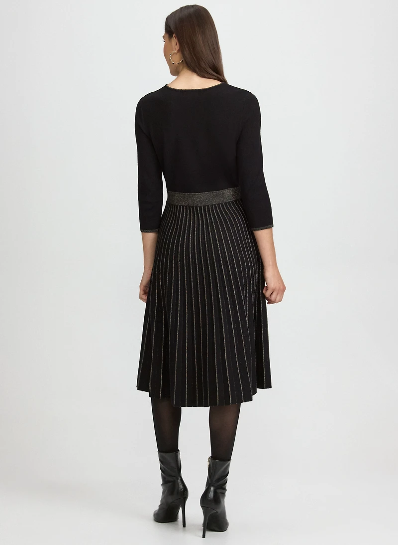 Robe plissée métallique