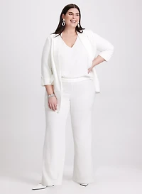 Blazer à manches 3/4 et pantalon à jambe évasée