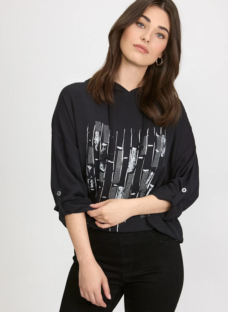 Embellished Hooded Top