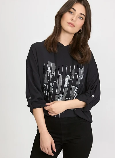 Embellished Hooded Top