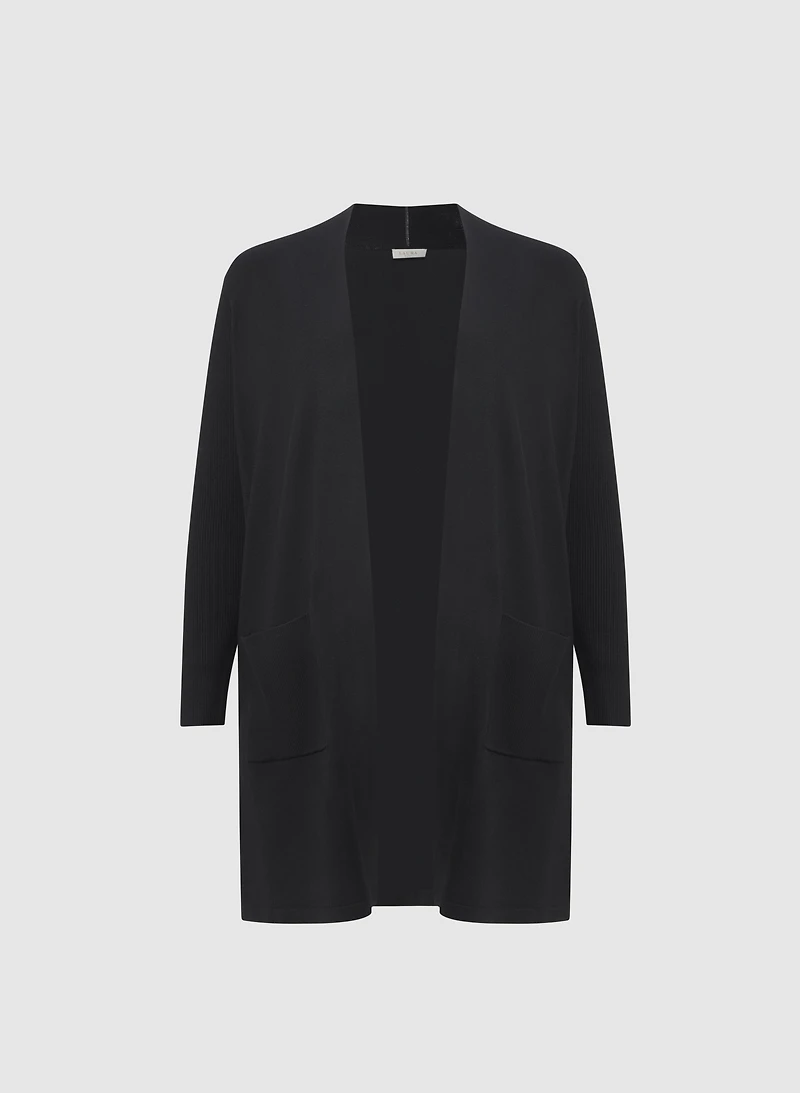 Knit Open-Front Cardigan
