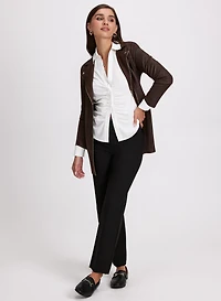 Zip-Up Redingote Jacket & Mia Straight-Leg Pants