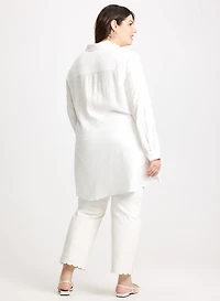 Linen Blend Button-Down Tunic