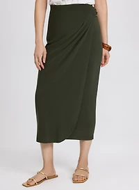 Jupe midi effet portefeuille